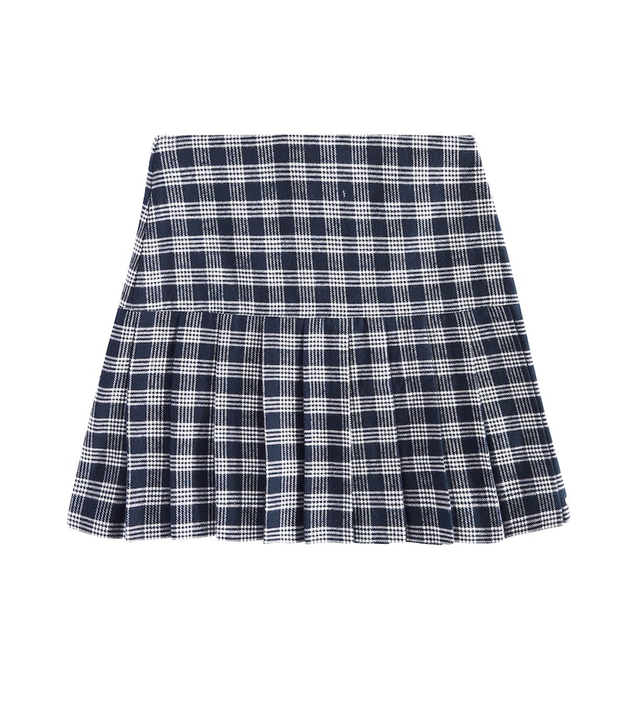 Tartine Et Chocolat Checked Cotton Skirt In Blue