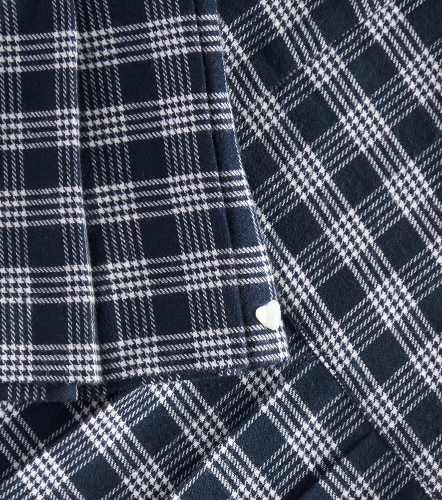 Tartine Et Chocolat Checked Cotton Skirt In Blue