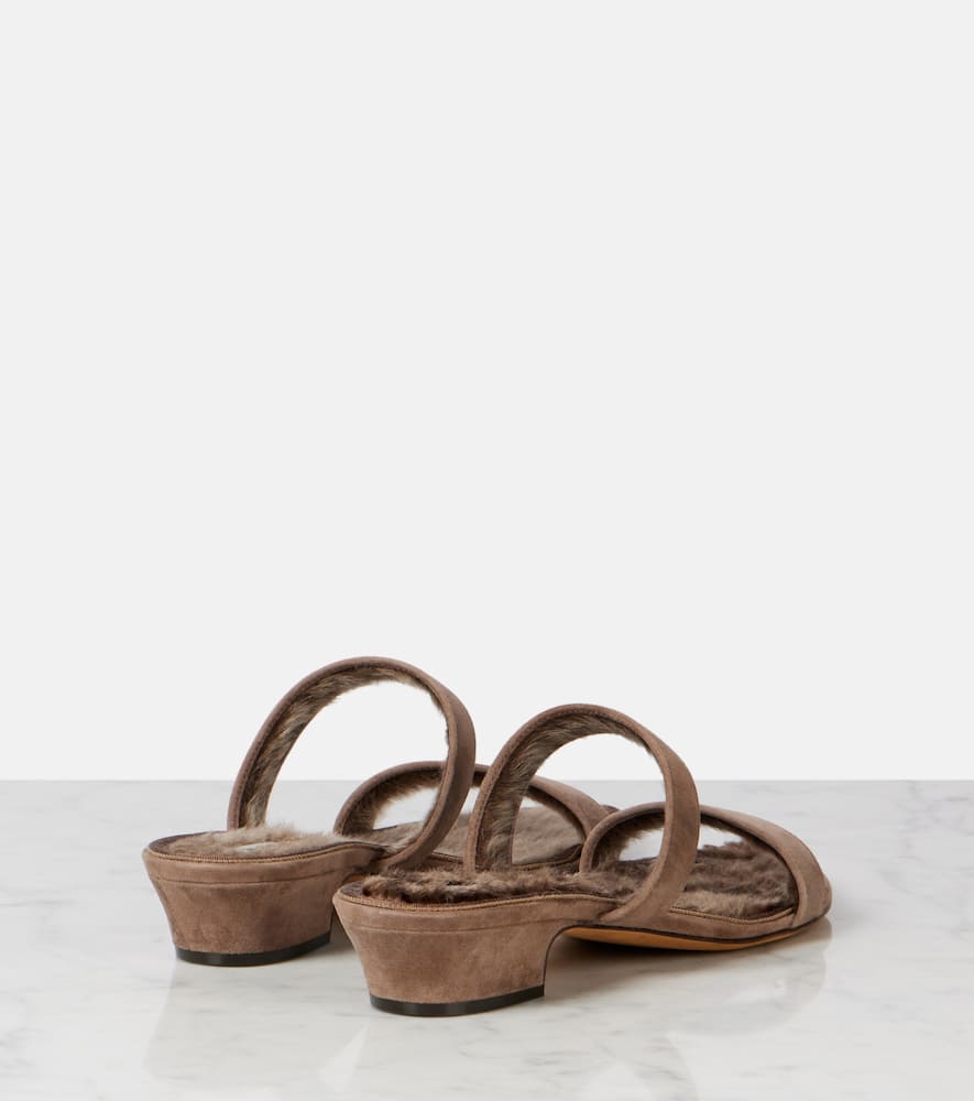 The Row Awar Suede Sandals In Brown