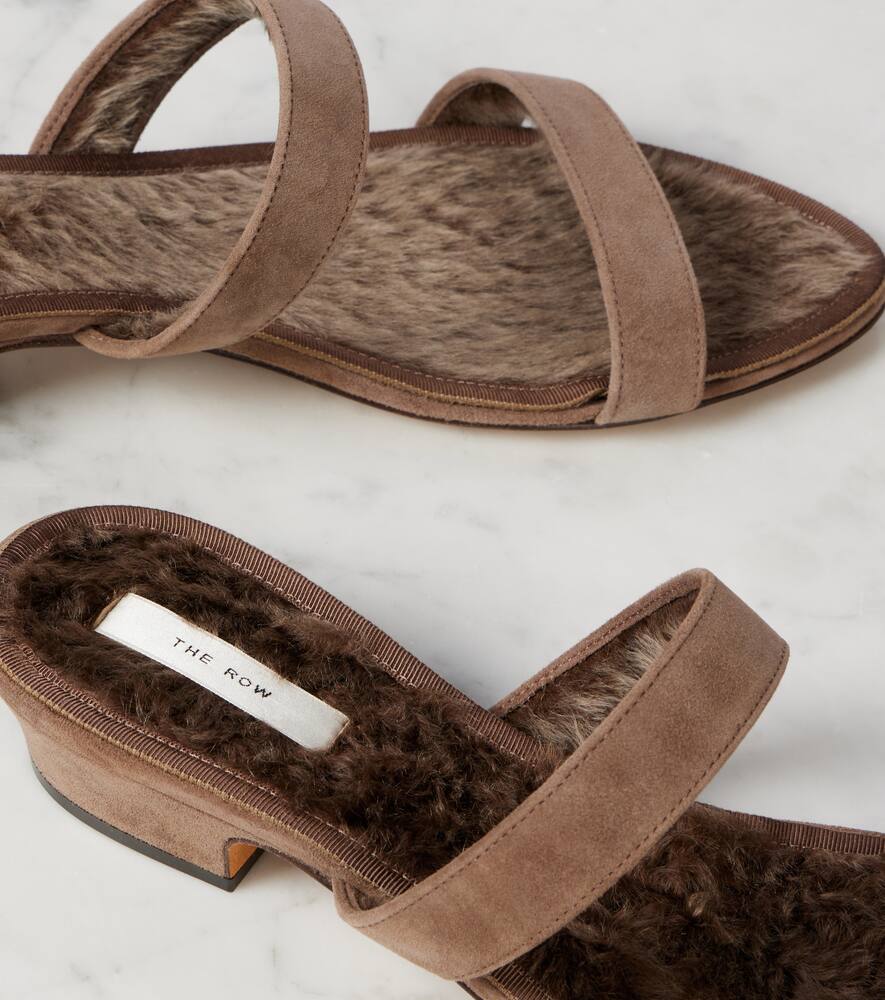 The Row Awar Suede Sandals In Brown