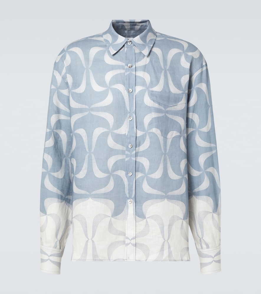 Mantra printed linen shirt