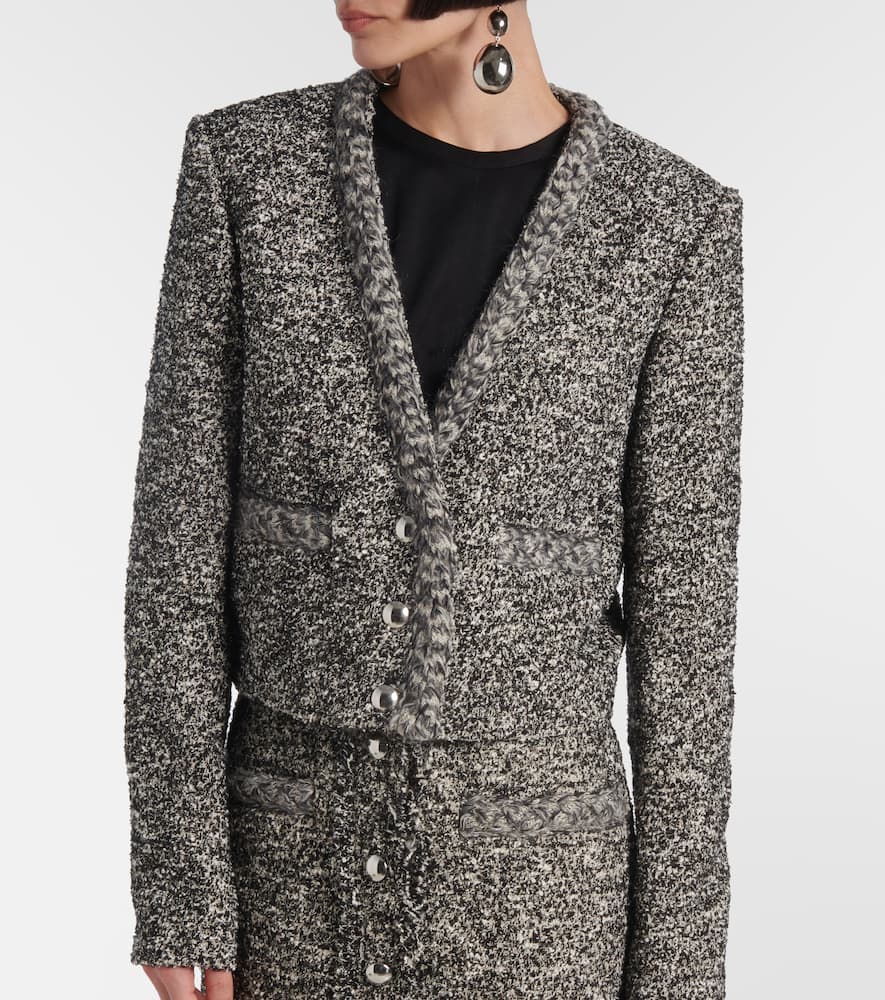 Isabel Marant Gwendoline Cropped Tweed Blazer In Black