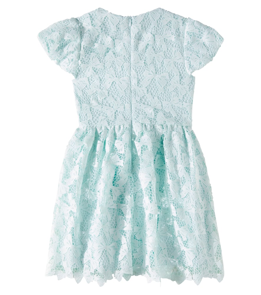 Self-portrait Bow Lace Dress In Blue