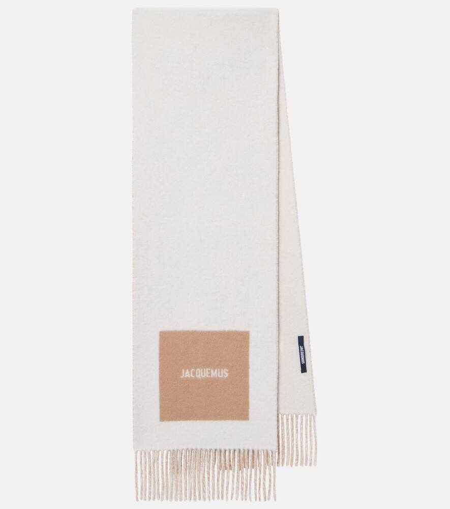 Jacquemus Rond Carré fringed virgin wool scarf