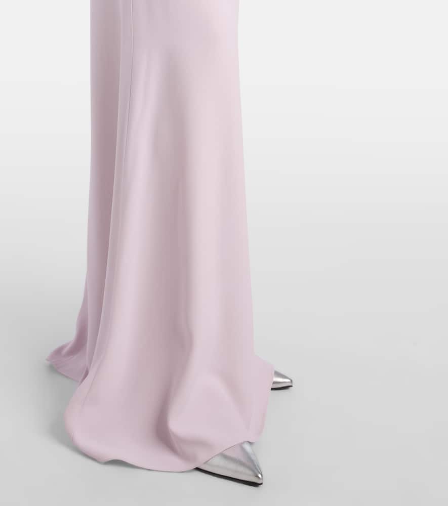 Alexander Mcqueen Embellished Crêpe Gown In Pink
