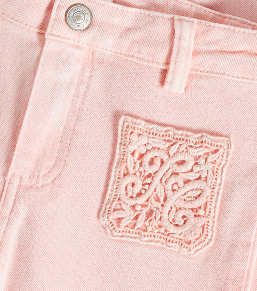 Tartine Et Chocolat Embroidered Jeans In Pink