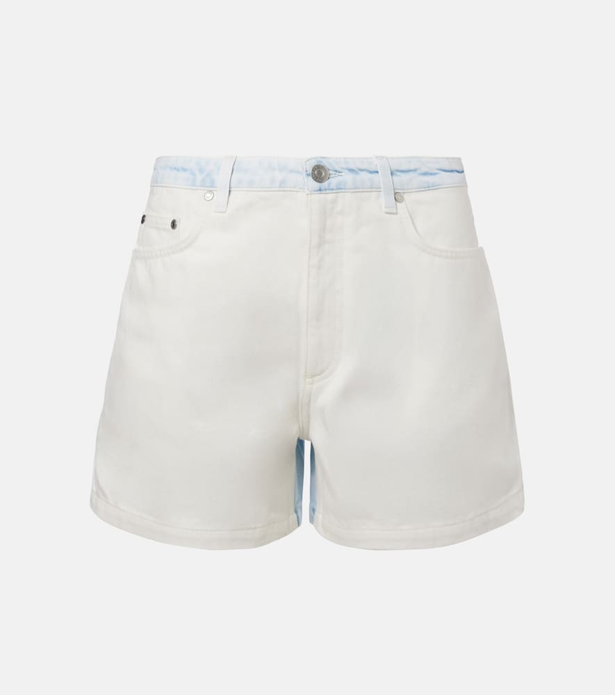 Mid-rise denim shorts