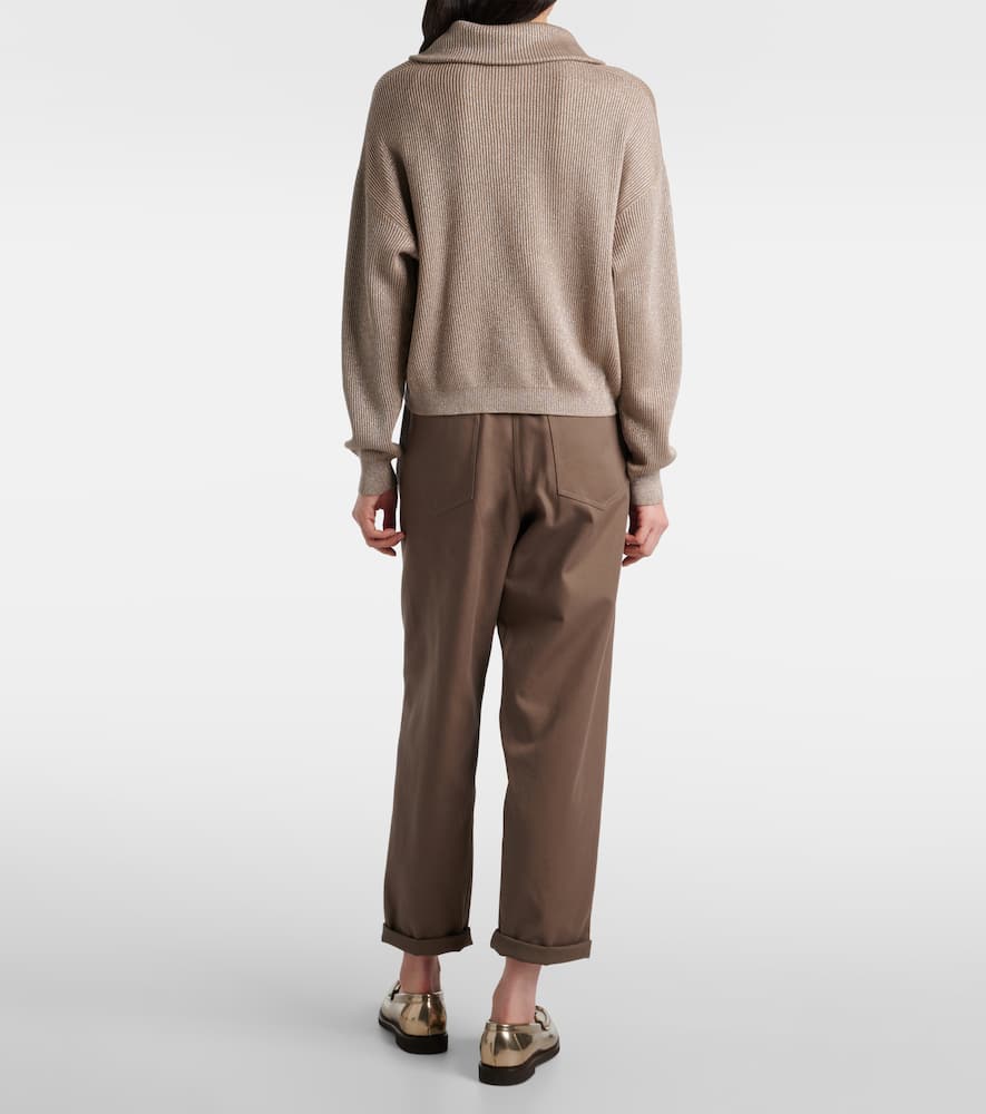 Brunello Cucinelli Cotton-blend Sweater In Beige
