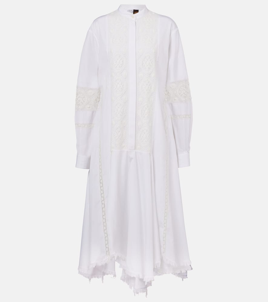 Loewe Paula's Ibiza Cotton Poplin Shirt Dress In White