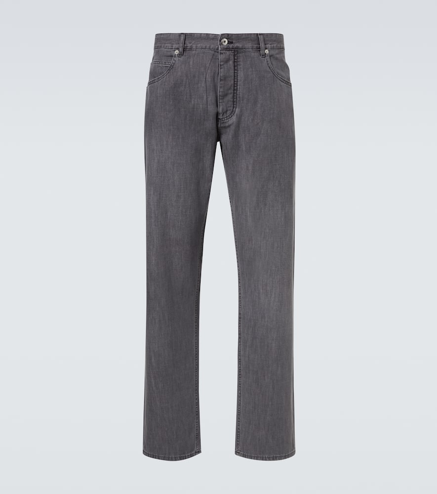 Mid-rise straight jeans