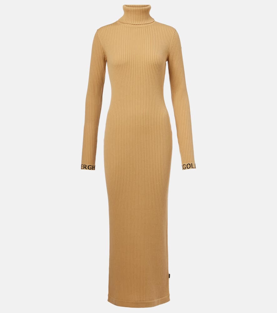 Goldbergh Mireille Ribbed-knit Maxi Dress In Brown