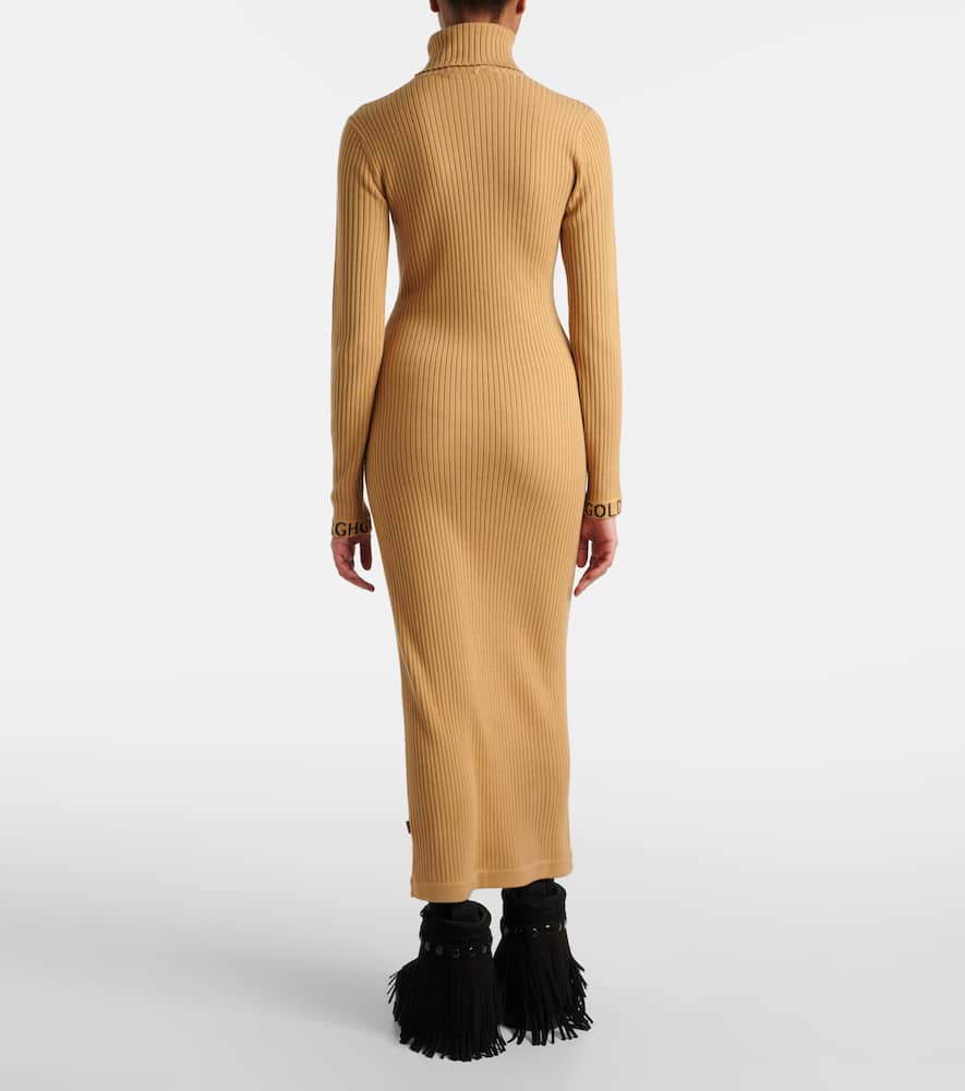 Goldbergh Mireille Ribbed-knit Maxi Dress In Brown