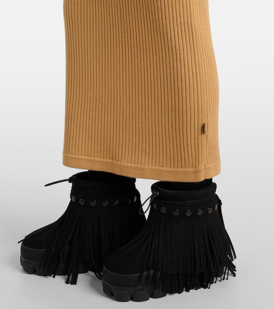 Goldbergh Mireille Ribbed-knit Maxi Dress In Brown