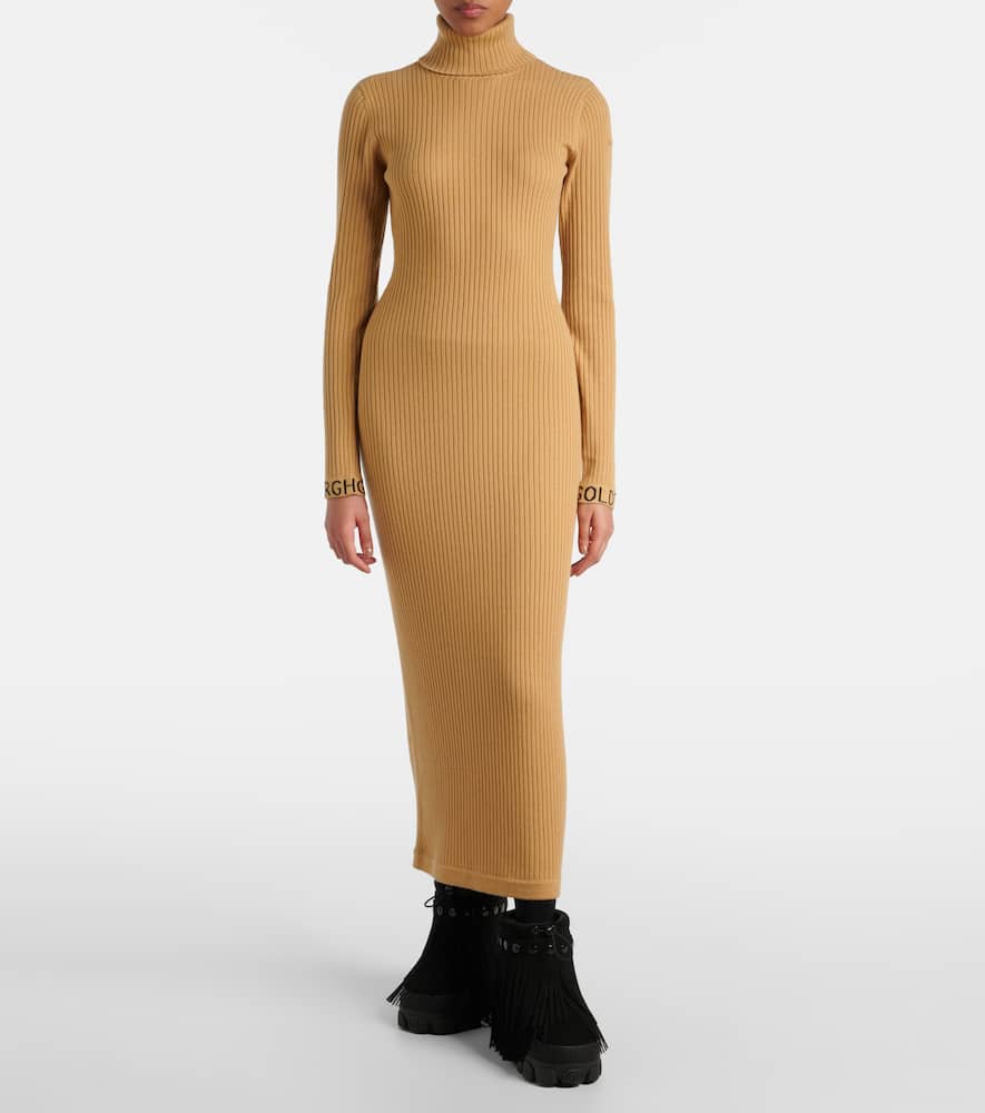 Goldbergh Mireille Ribbed-knit Maxi Dress In Brown