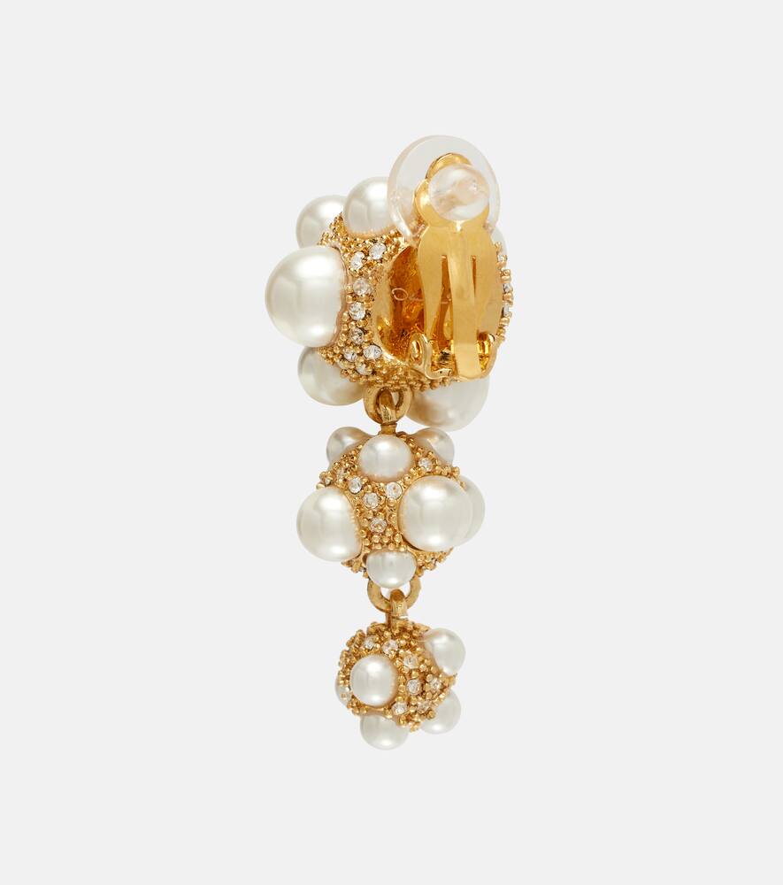 Oscar De La Renta Embellished Drop Earrings In Gold