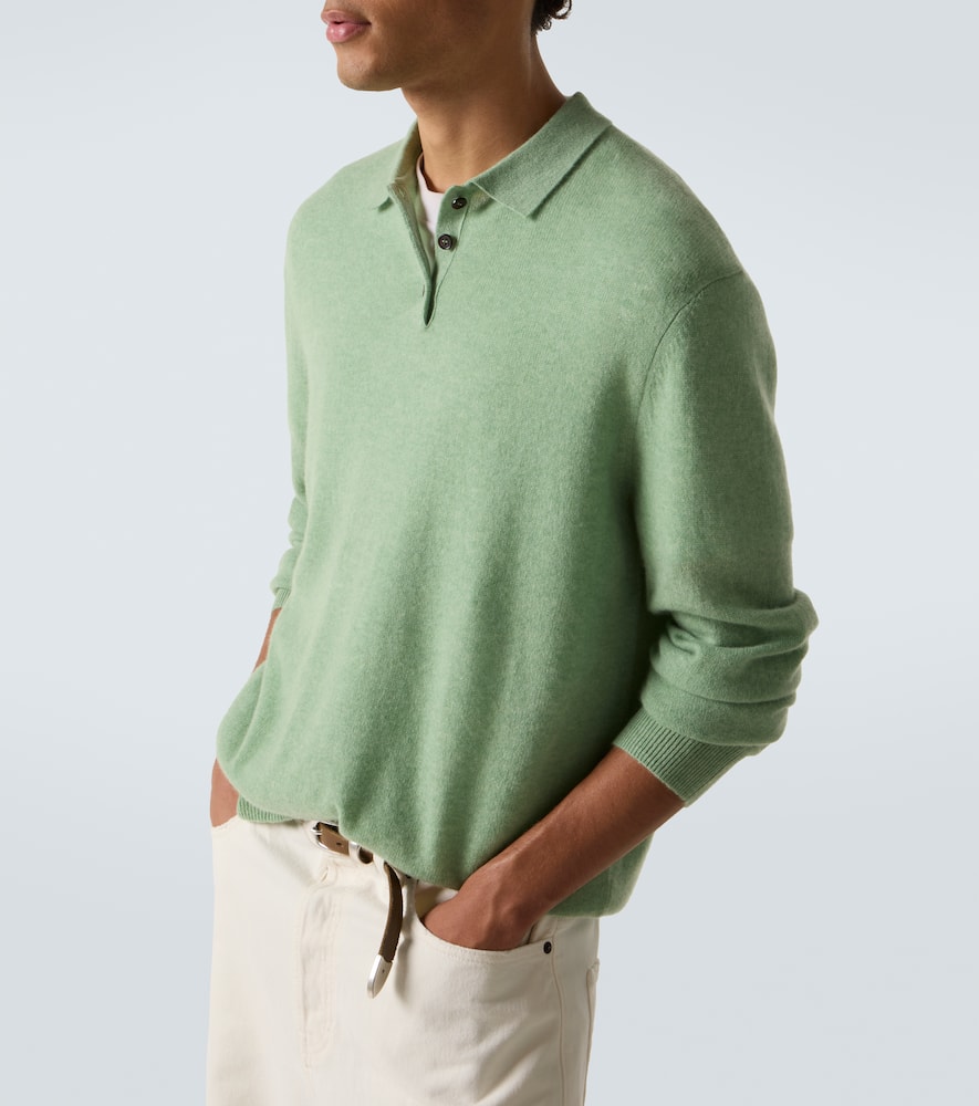 Le Kasha Crete Cashmere Polo Sweater In Green