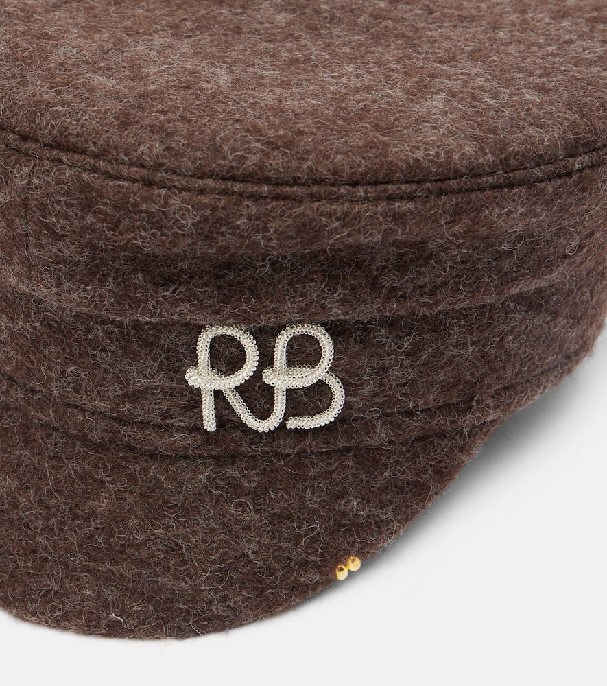  Ruslan Baginskiy Ruslan Baginskiy Pierced Wool-blend Newsboy Cap 