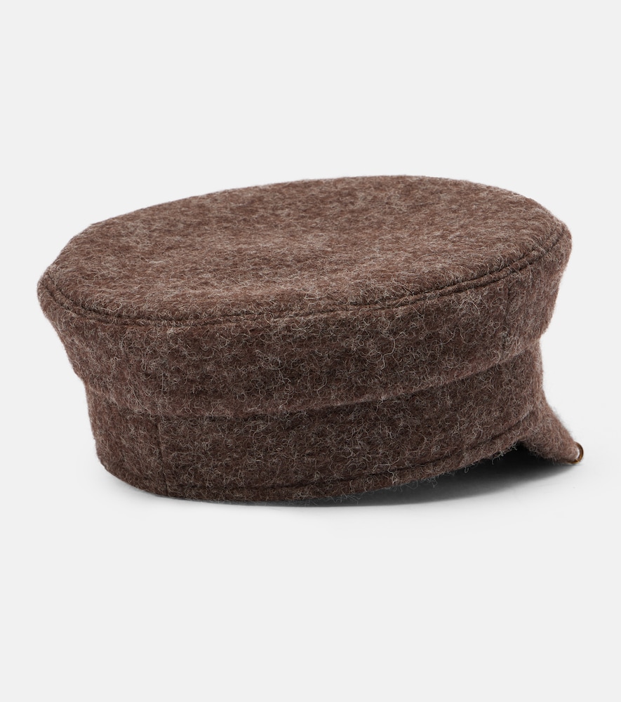  Ruslan Baginskiy Ruslan Baginskiy Pierced Wool-blend Newsboy Cap 