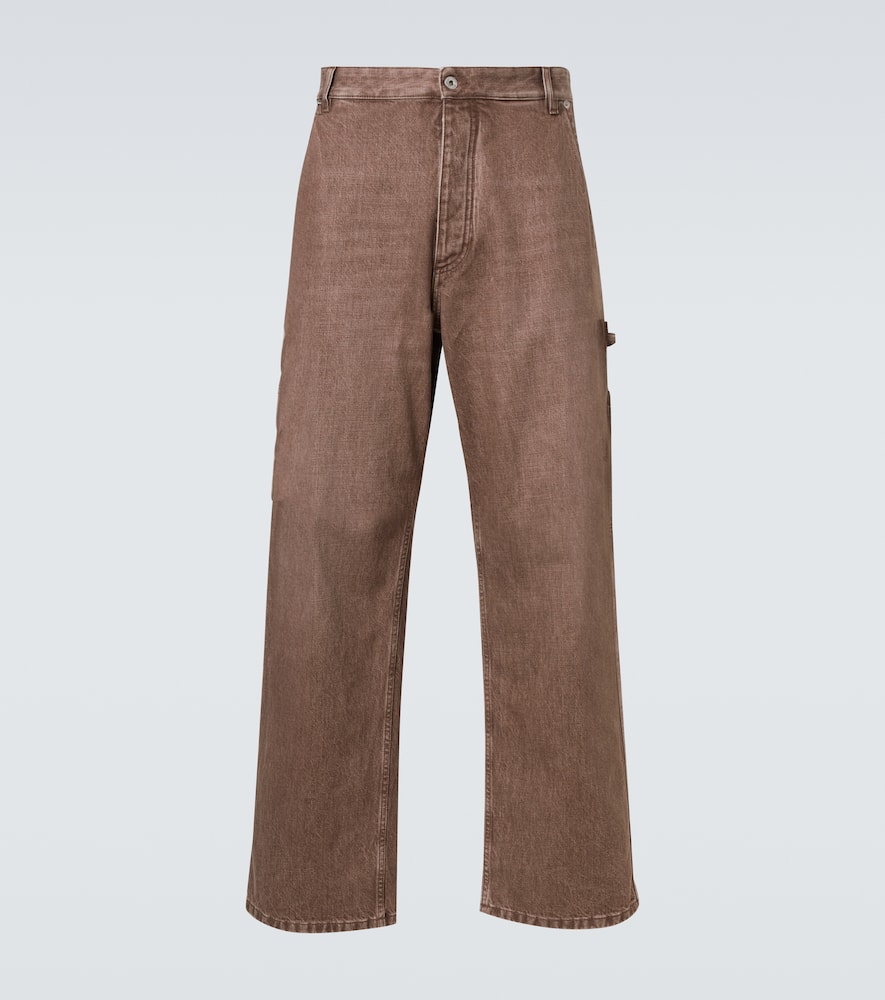 Bottega Veneta Mens Brown Washed-effect Straight-leg Denim Jeans In Brown