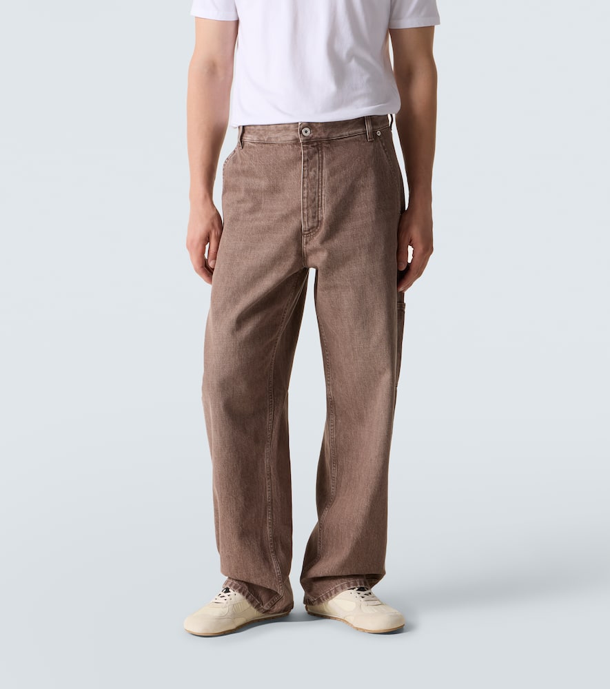 Bottega Veneta Mens Brown Washed-effect Straight-leg Denim Jeans In Brown