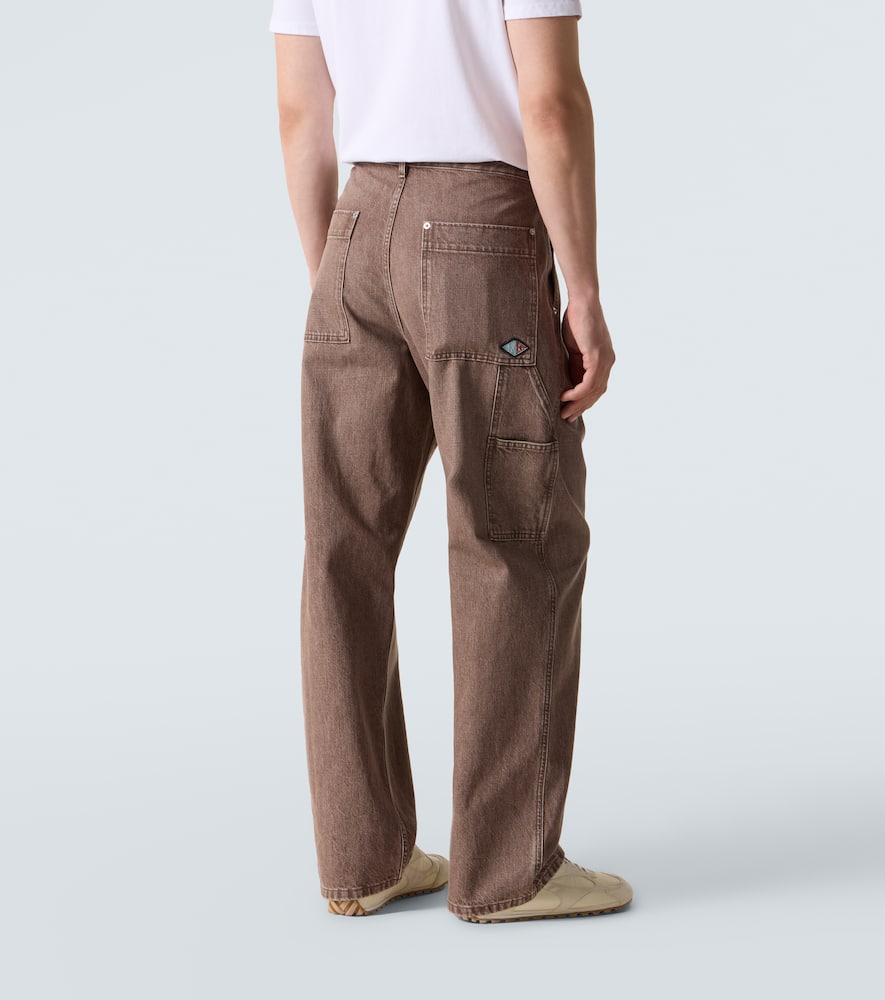 Bottega Veneta Mens Brown Washed-effect Straight-leg Denim Jeans In Brown