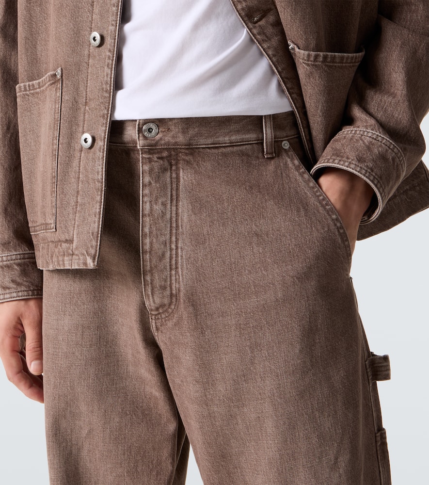 Bottega Veneta Mens Brown Washed-effect Straight-leg Denim Jeans In Brown