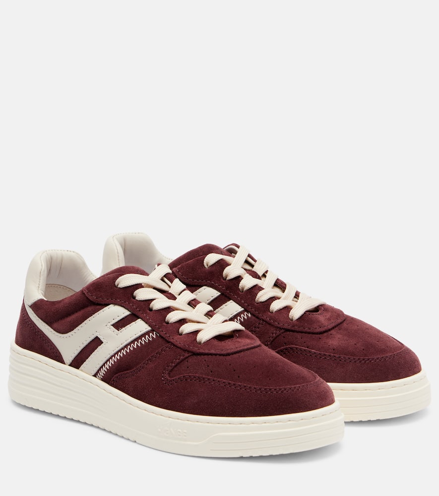 Hogan H630 Suede Sneakers In Burgundy