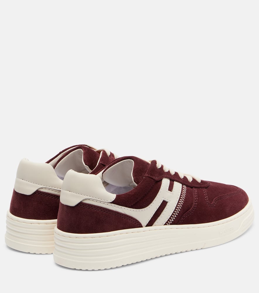 Hogan H630 Suede Sneakers In Burgundy