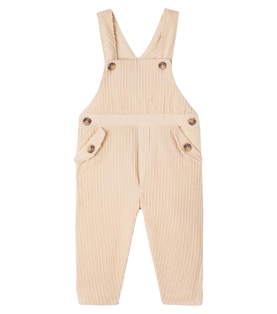 Tartine Et Chocolat Baby Cotton Corduroy Overalls In Neutral