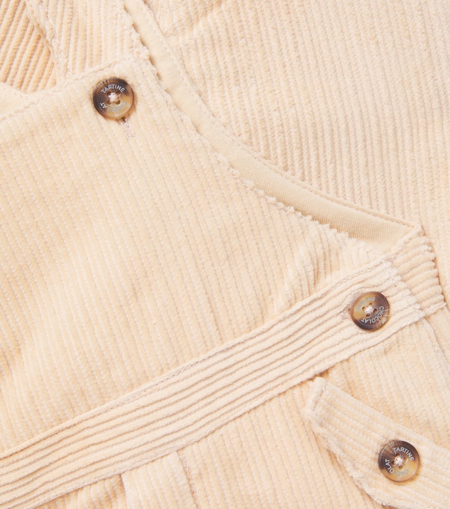 Tartine Et Chocolat Baby Cotton Corduroy Overalls In Neutral