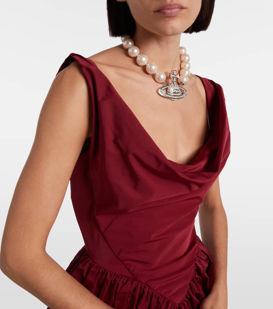 Vivienne Westwood Mini Sunday Draped Corset Dress In Brown