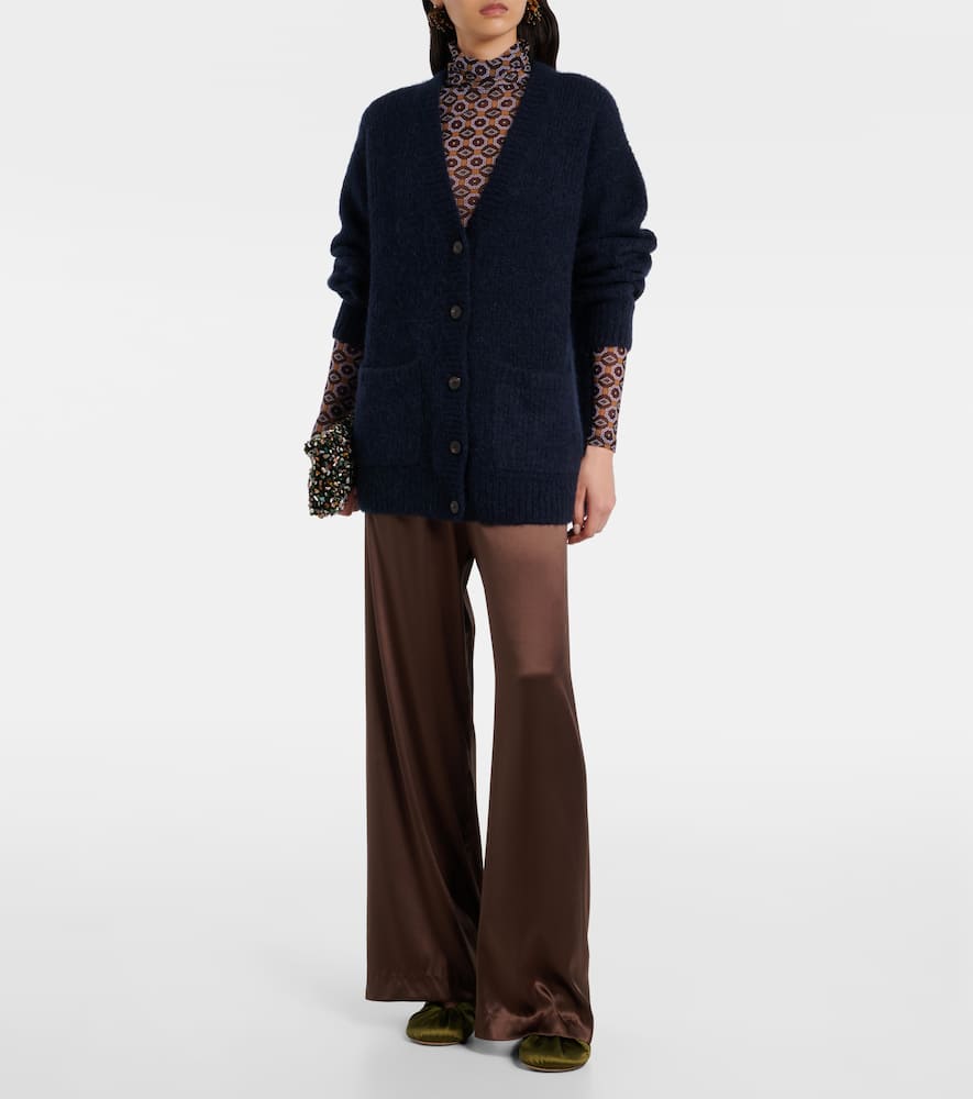 Dries Van Noten Alpaca And Wool-blend Cardigan In Black
