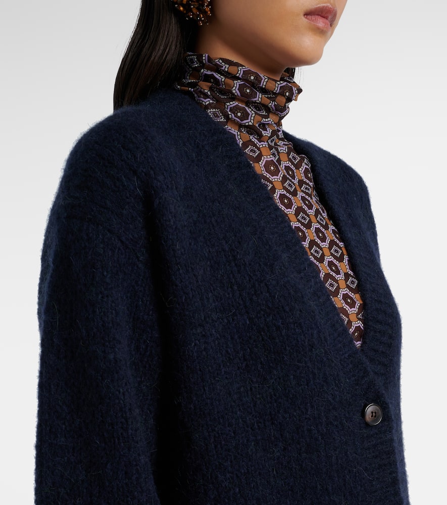 Dries Van Noten Alpaca And Wool-blend Cardigan In Black