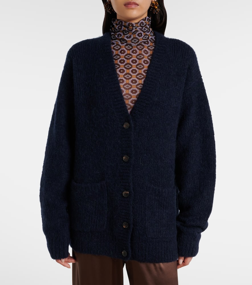 Dries Van Noten Alpaca And Wool-blend Cardigan In Black