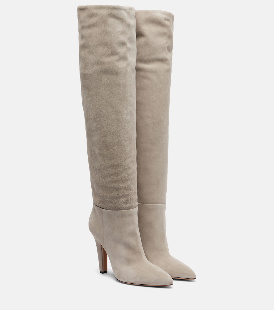 Paris Texas Elsa 100 Suede Over-the-knee Boots In Neutral