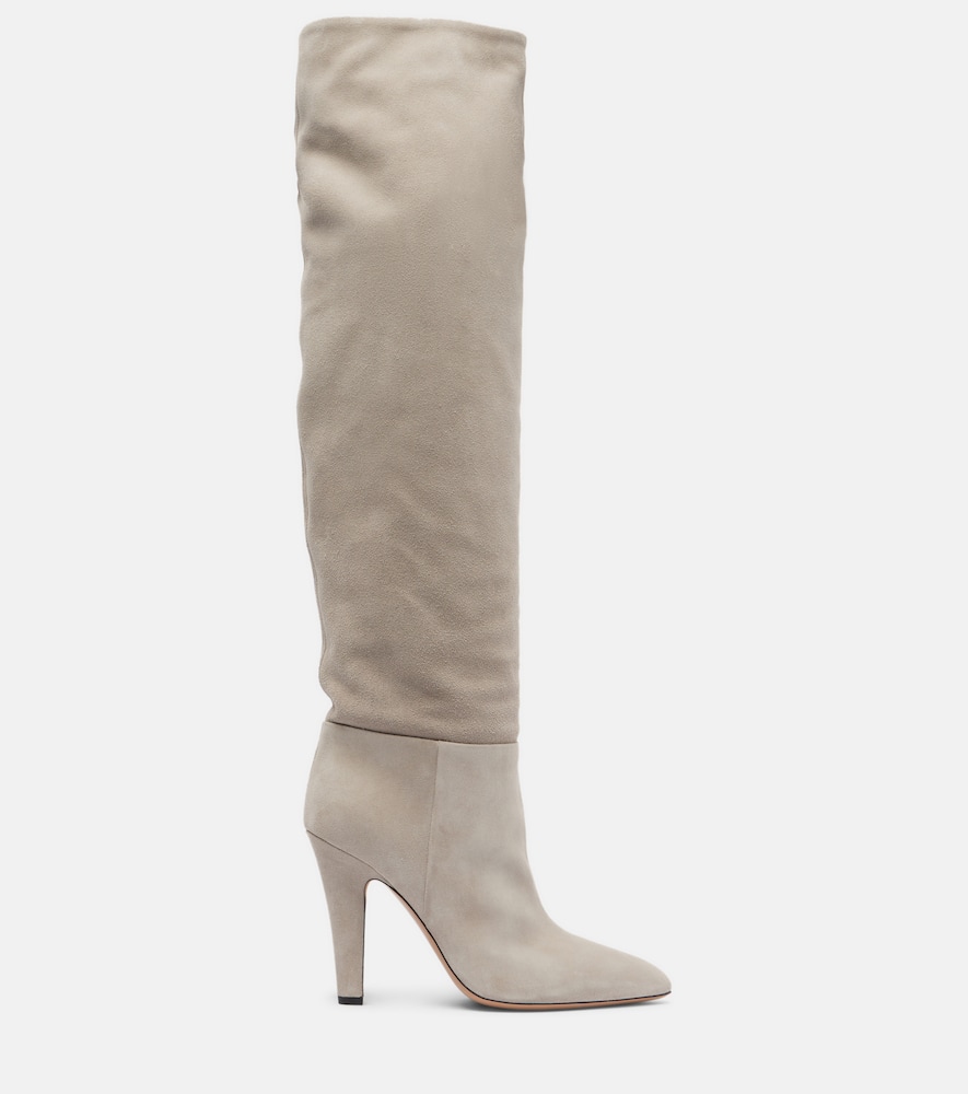 Paris Texas Elsa 100 Suede Over-the-knee Boots In Neutral