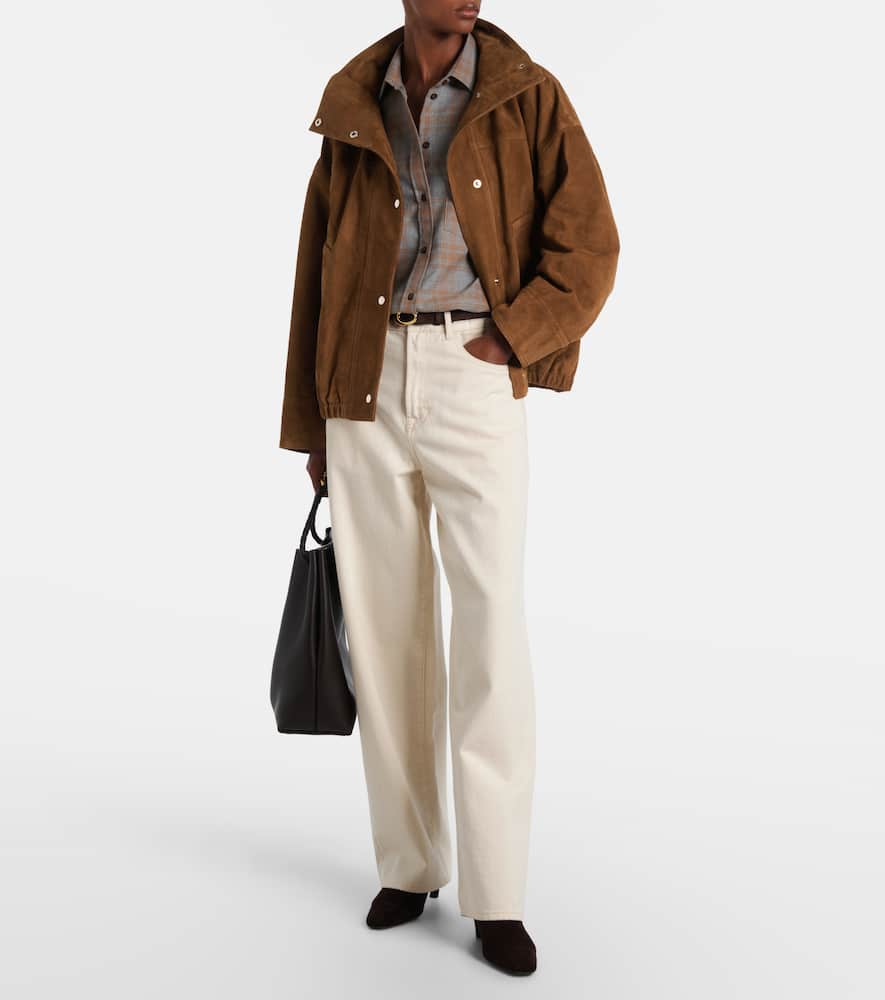 Rohe Suede Bomber Jacket In Brown