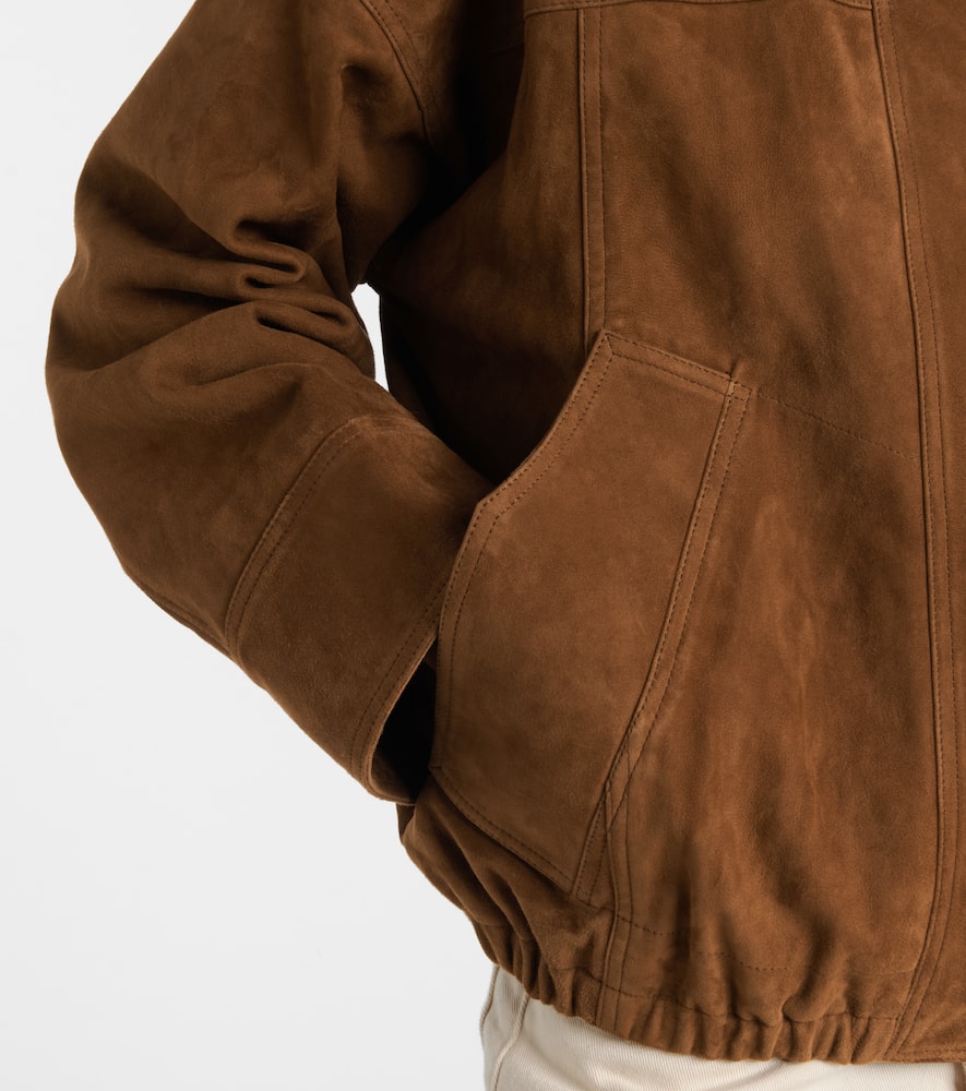 Rohe Suede Bomber Jacket In Brown
