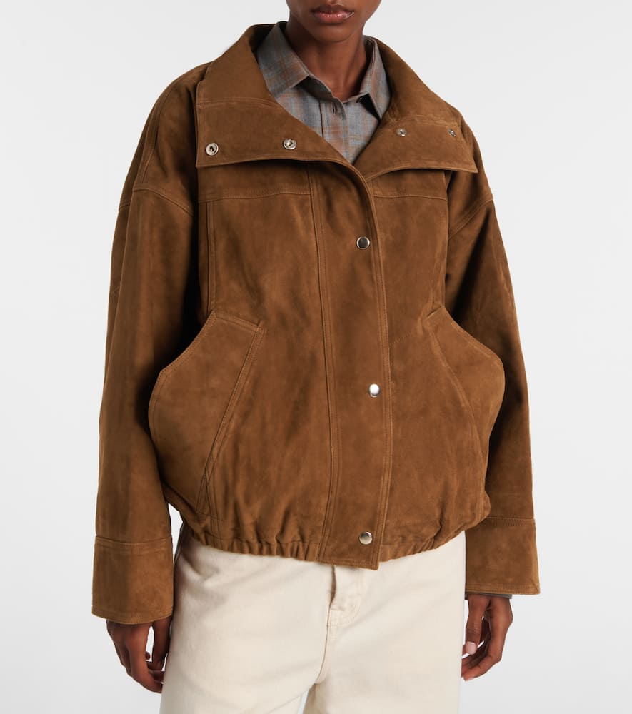 Rohe Suede Bomber Jacket In Brown