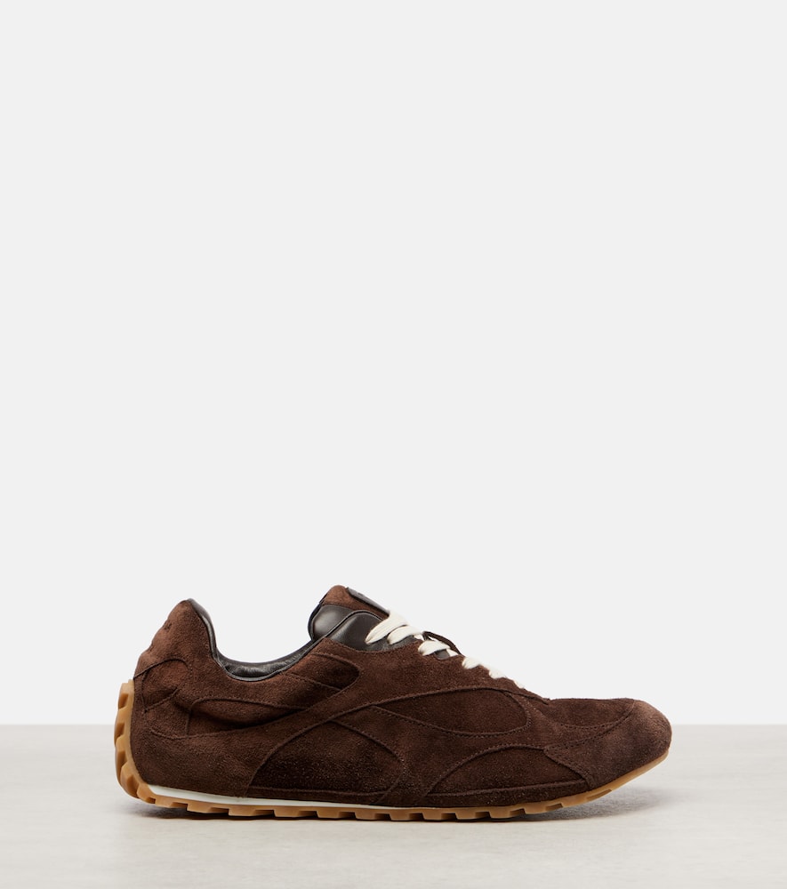 Bottega Veneta Orbit Flash Suede Sneakers In Brown