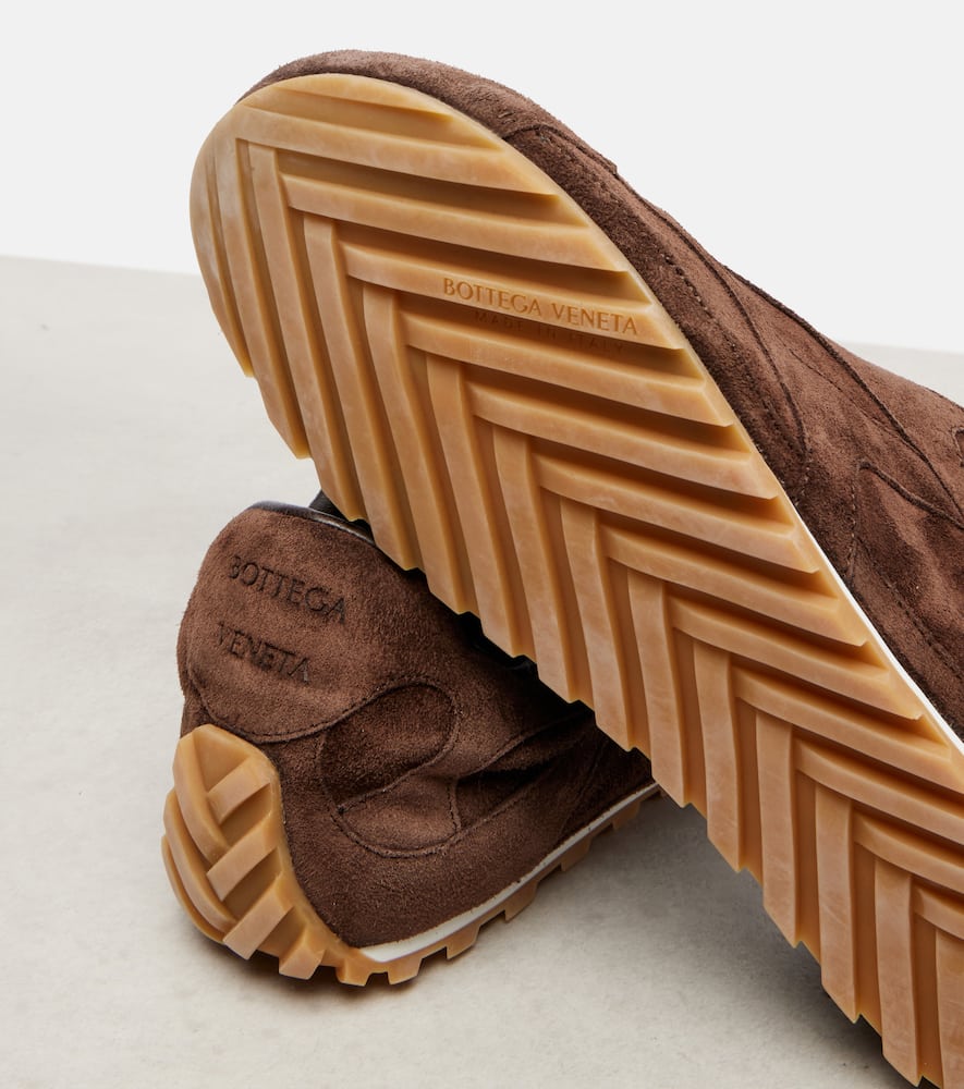 Bottega Veneta Orbit Flash Suede Sneakers In Brown