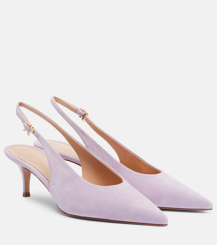 Gianvito Rossi Nuit 55 Glossed-leather Slingback Pumps In Purple