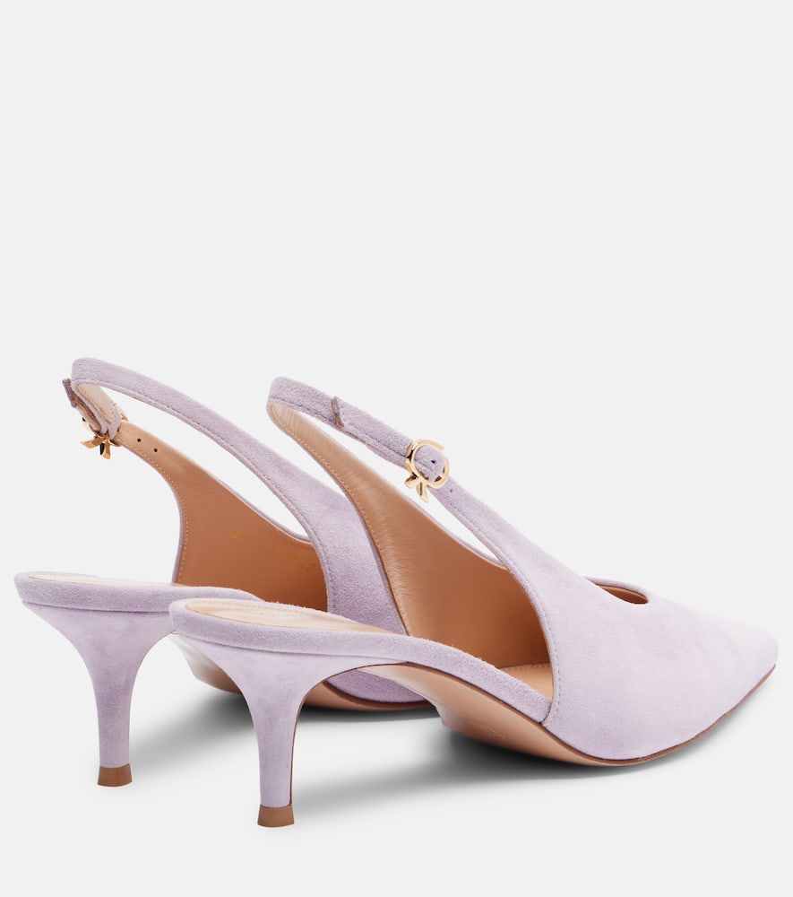 Gianvito Rossi Nuit 55 Glossed-leather Slingback Pumps In Purple