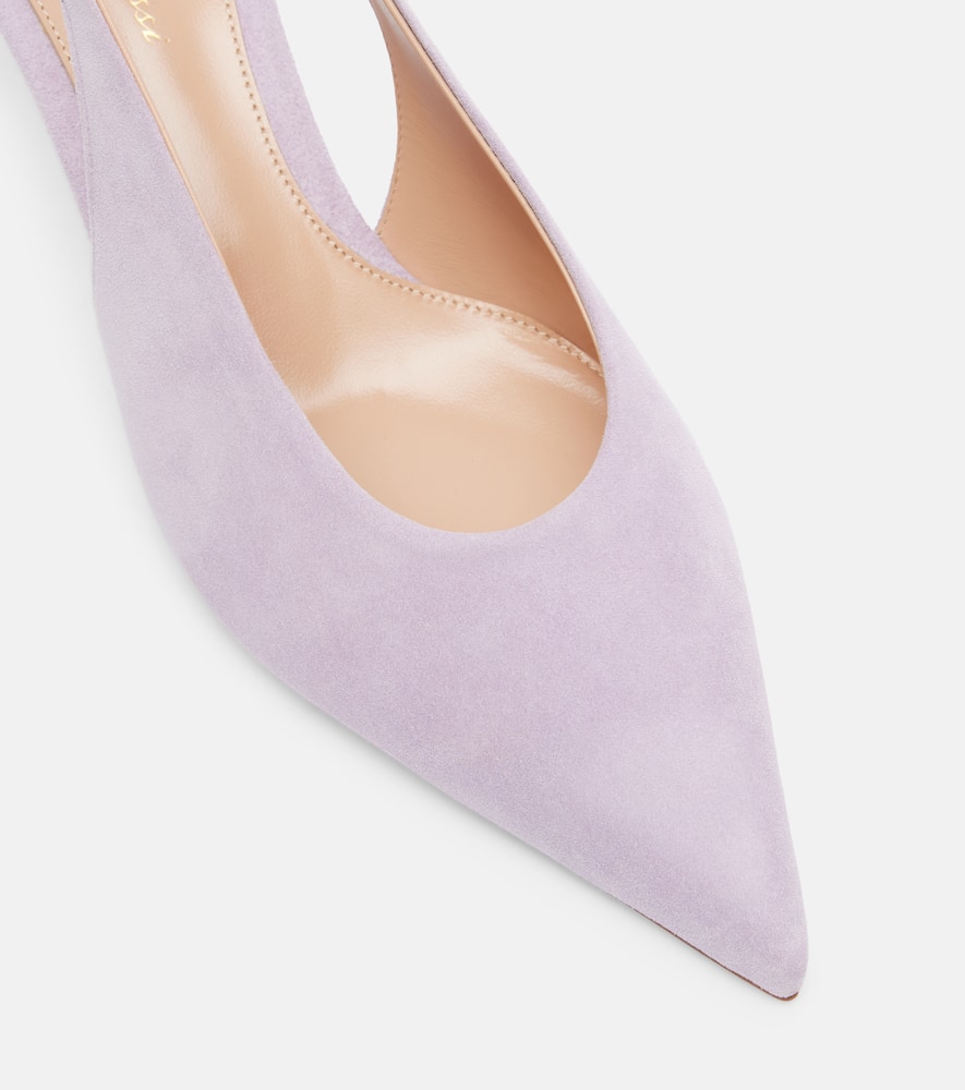 Gianvito Rossi Nuit 55 Glossed-leather Slingback Pumps In Purple