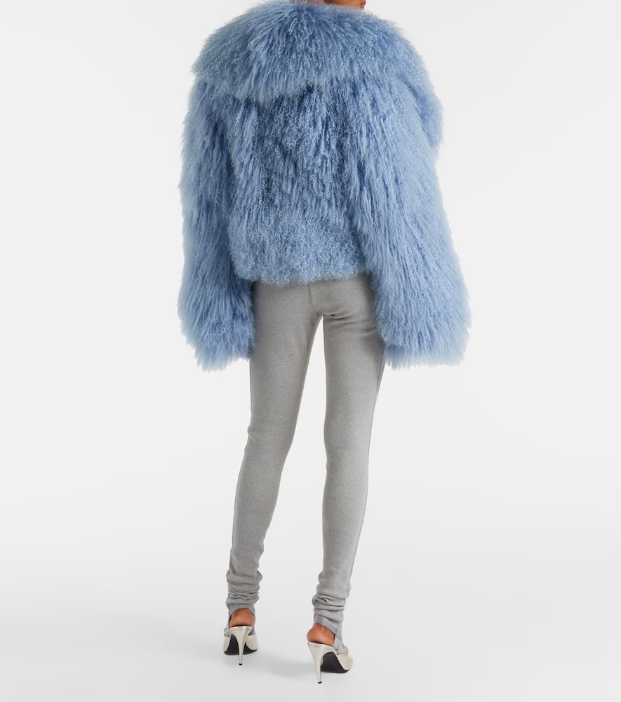 Attico High-rise Cotton Jersey Stirrup Leggings In Gray