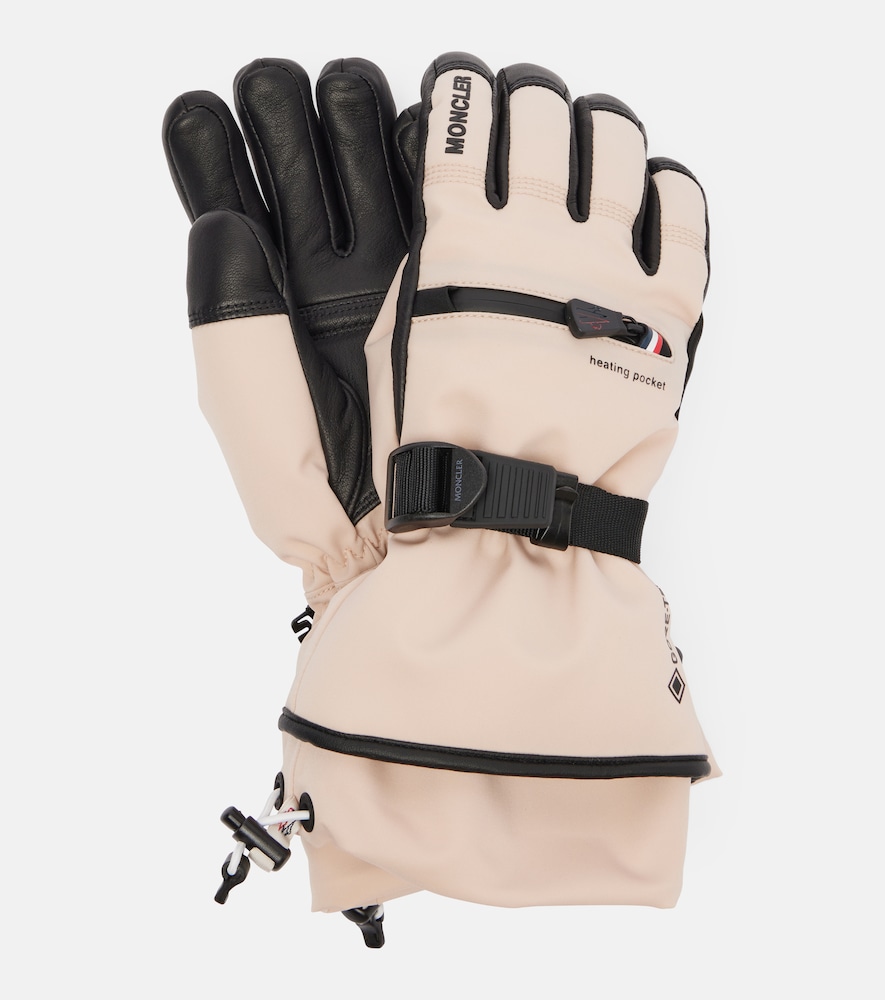 Moncler eather-trimmed ski gloves
