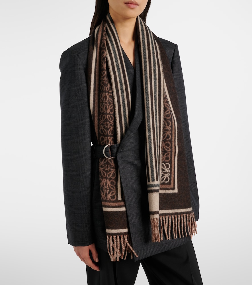 Anagram Wool And Cashmere Jacquard Scarf