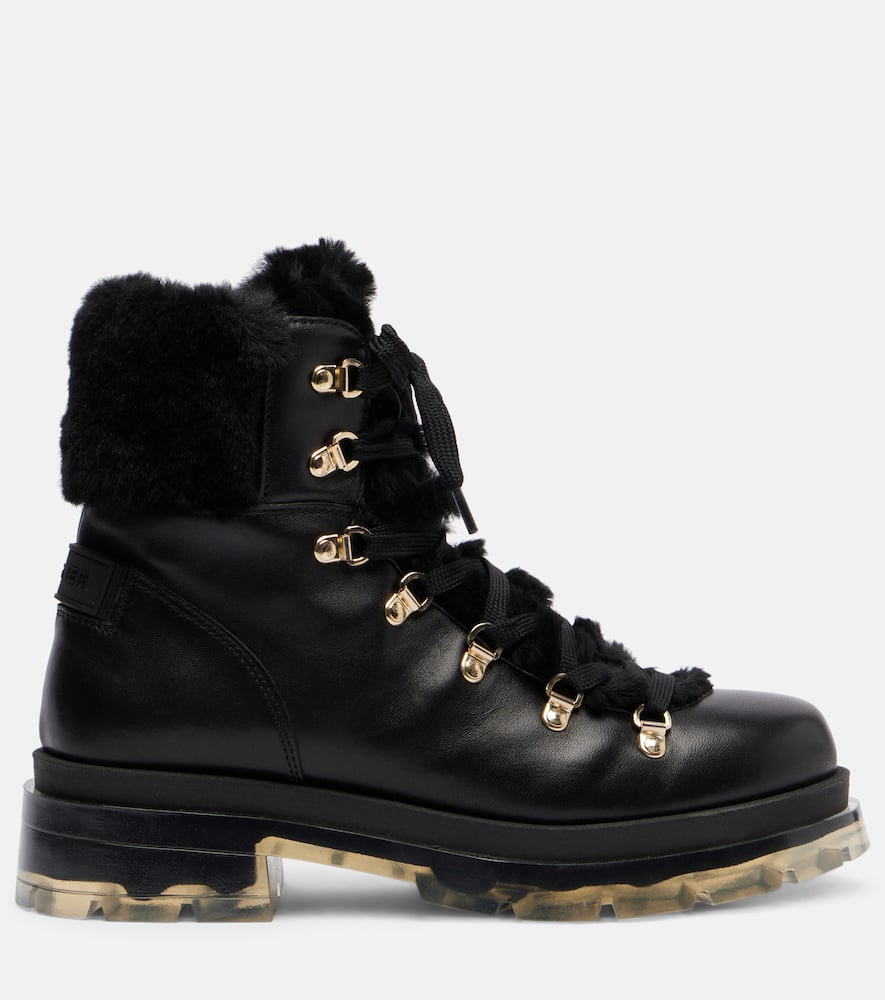 Bogner Swansea Shearling-lined Leather Ankle Boots In Black