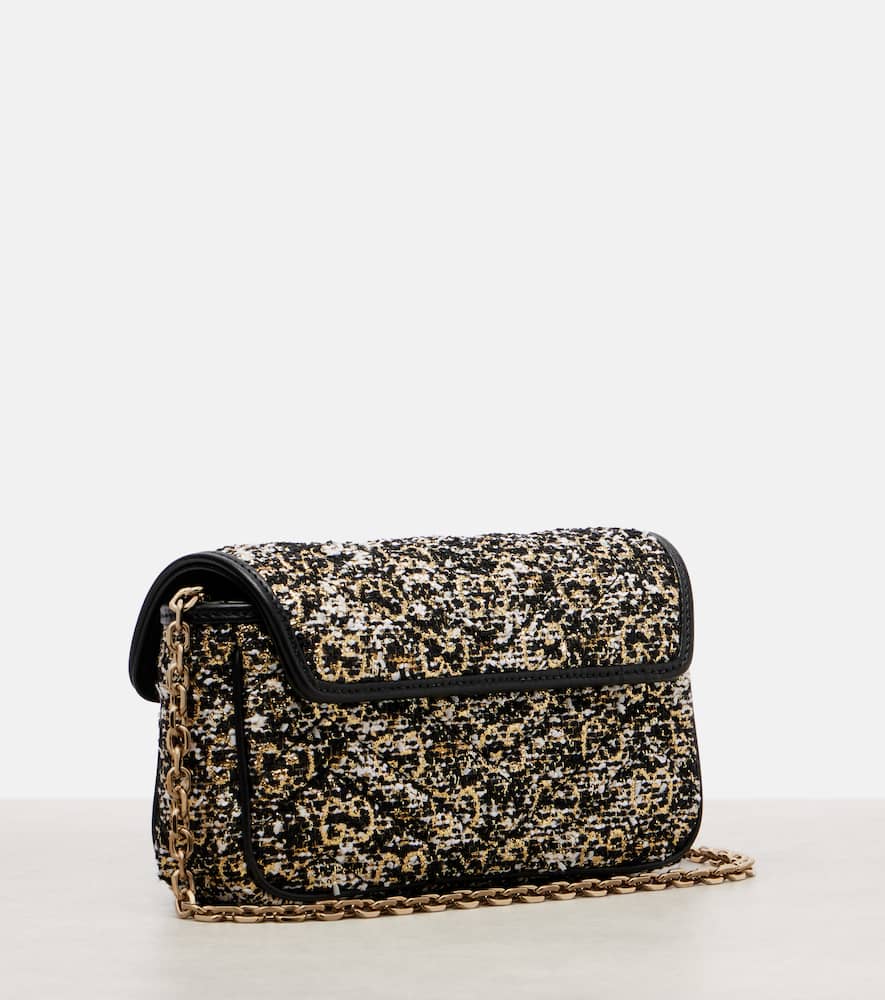 Gucci Gg Marmont Mini Tweed Shoulder Bag In Black