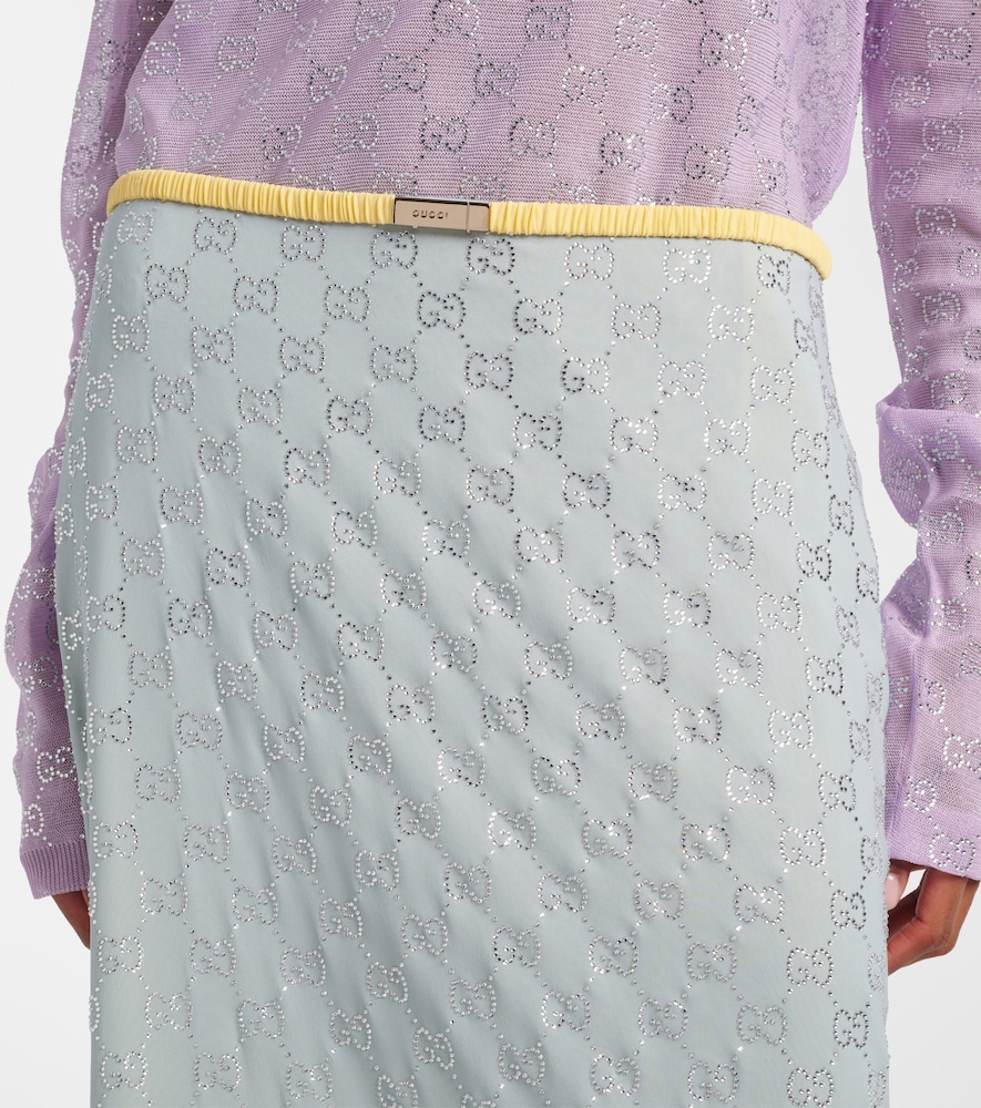  Gucci Gucci Midirock Gg Aus Einem Seidengemisch Mit Kristallen 